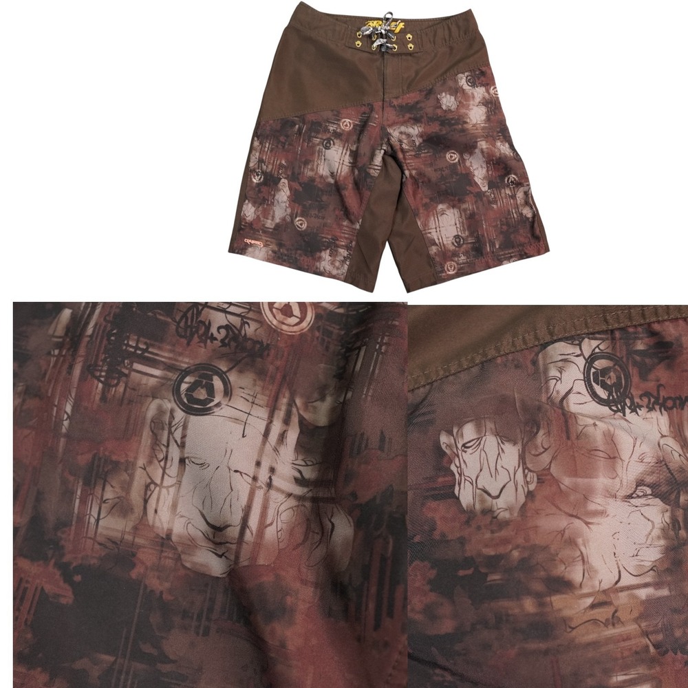 North Face REEF Cryptic Board Shorts Mens Medium Brown‎ Surf Turf Code